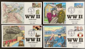 2559 Collins Hand Painted cachets Lot of 10 WWII FDCs 1991