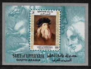 Aden, Upper Yafa Michel #Block4 MNH S/Sheet - Leonardo da Vinci Self Portrait