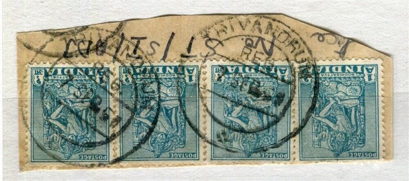 INDIA; 1950 early Trivandrum POSTMARK PIECE fine used item