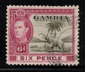 GAMBIA Scott # 137 Used - KGVI & Elephant
