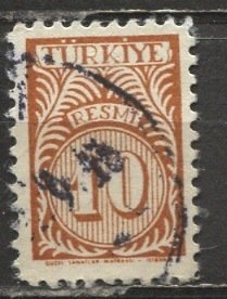 Turkey 1957: Sc. # O44; Used Single Stamp