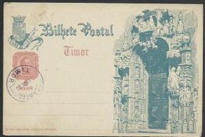 TIMOR 1898 2 avos 500th Anniv postcard CTO TIMOR cds in purple.............60624
