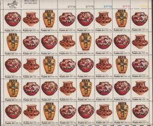 US #1706-09  Pueblo Pottery  Full sheet of 40-MNH