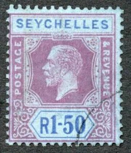 Seychelles SG121 1.50 Wmk Mult Script Die 2 Cat 22 pounds