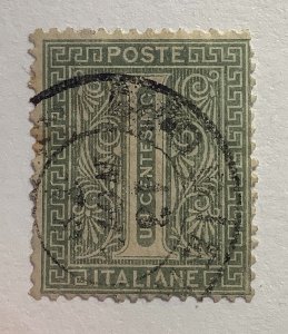 Italy 1863 Scott 24 used - 1c, Numeral