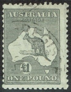 AUSTRALIA 1923 KANGAROO 1 POUND 3RD WMK USED 