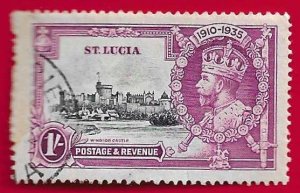 St. Lucia Scott#94 1935 1s KGV SILVER JUBILEE - USED