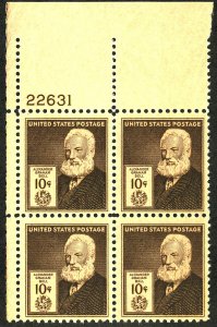 U.S. #893 MINT PL# Block OG NH