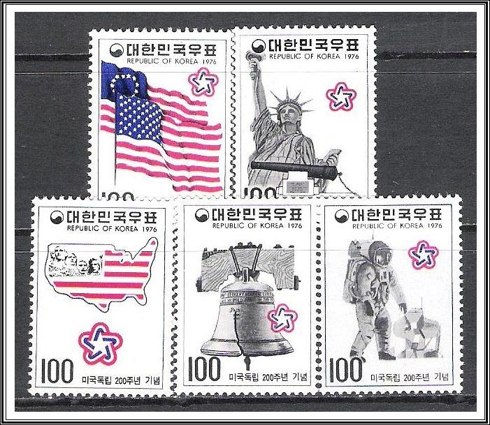 Korea South #1034-1038 American Bicentennial MNH