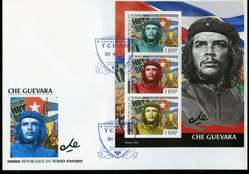 CHAD  2021 CHE GUEVARA  SHEET FIRST DAY COVER