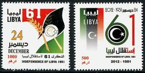 HERRICKSTAMP LIBYA Sc.# 1765-66 61st Anniversary of Independence