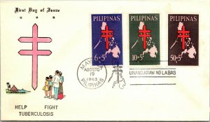 Philippines 1963 FDC - Help Fight Tuberculosis - F10990