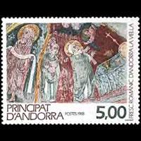 ANDORRA FR. 1988 - Scott# 369 Roman Fresco Set of 1 NH