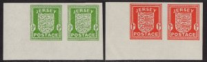Thematic stamps jersey  1941/2 ARMS 2v imperf pairs prob. reprints mint