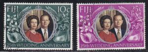 Fiji # 328-329, QE Wedding Anniversary, Used