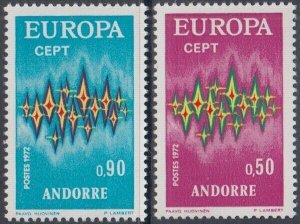 ANDORRA FRENCH ADMIN Sc# 210-1 CPL MNH 1972 EUROPA COMMON DESIGN ISSUE