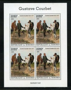 BURUNDI 2022 GUSTAVE COURBET HELLO MR COURBET SHEET MINT NEVER HINGED