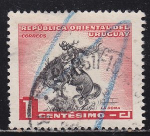 Uruguay 606 Gaucho Breaking In A Horse 1954