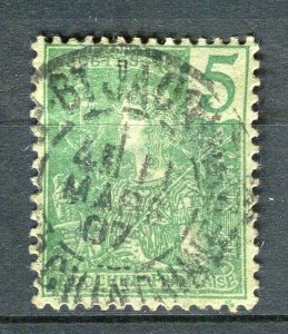 FRENCH COLONIES; INDO-CHINE early 1900s Grasset issue used 5c. fair Postmark