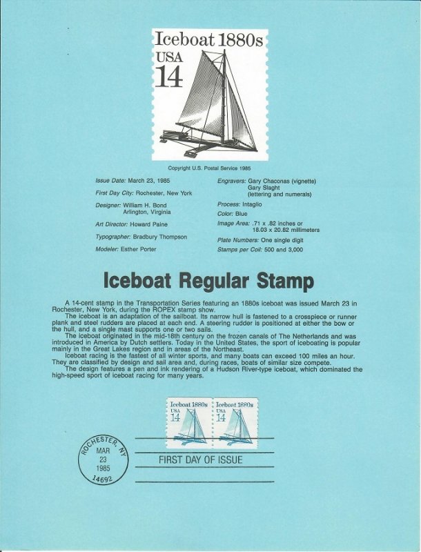 US SP686 Iceboat Souvenir Page #2134