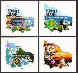 Norfolk Island Sc#231-234 50th Years of the Scouting; MNH