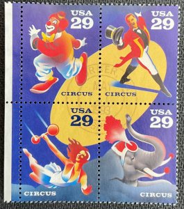 US #2750-2753 (2753a) Used CDS Block of 4 Circus SCV $1.75 L14