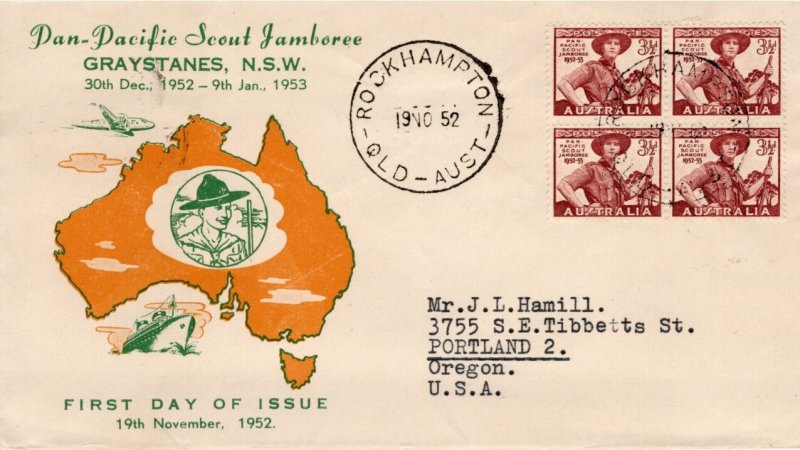 Australia 1952 Sc 249 Commemorative Perforate FDC #1