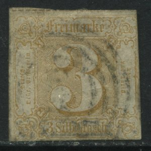 Thurn & Taxis 1866 3 sgr bister colored rouletted used