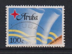 Aruba   #21   used  1986  Independence  100c  flag