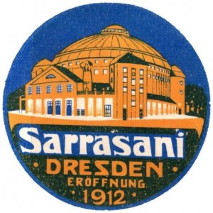 1912 Germany Poster Stamp Sarrasani Circus Opening in Dresden