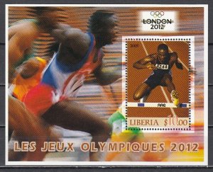 Liberia, 2005 issue. London Olympics s/sheet. ^