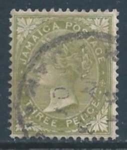 Jamaica #47 Used 3p Queen Victoria - Wmk. 3