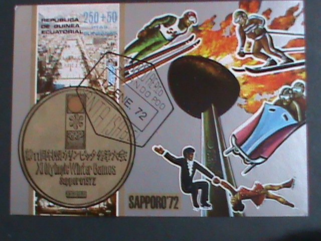 GUINEA EQUATORIAL-1972 WINTER OLYMPIC-SAPPORO'72 IMPERF: CTO S/S -VERY FINE