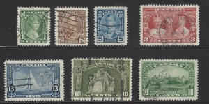 Canada Scott #195-201 Used 1932 King George Stamps