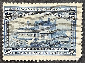 Canada #99 Used F 5c Champlain's Home Quebec 1908 SCV~$70 [G26.2.3]