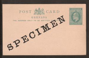 Grenada H&G 11, 1902 ½p KEVII SPECIMEN Postal Card VF