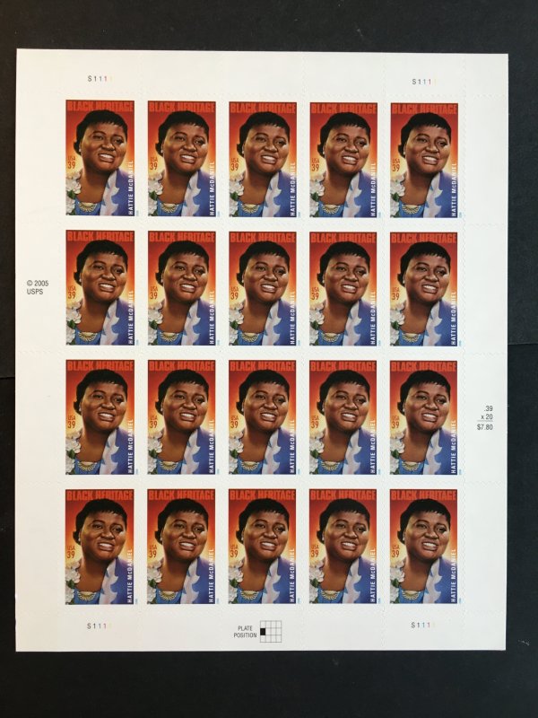 2006 sheet of Black Heritage stamps Hattie McDaniel Sc #3996