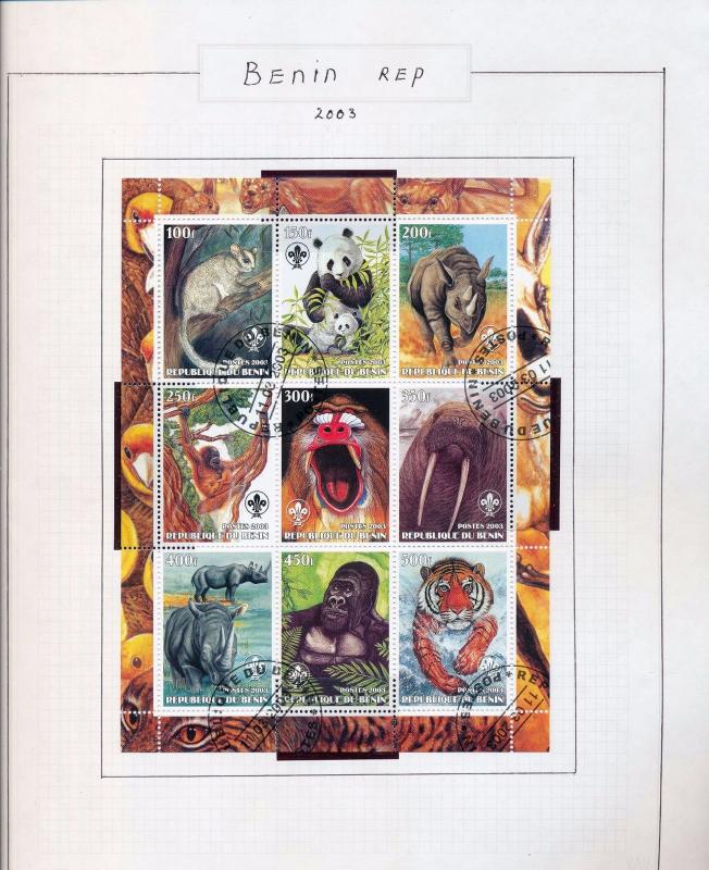 BENIN 2002/3 Wildlife Birds Sheets Monkeys M&U 50 +Items (pie 271)