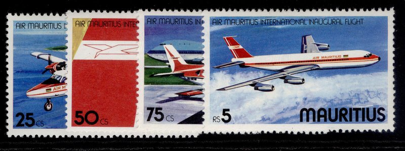 MAURITIUS QEII SG524-527, 1977 intl flight of air Mauritius set, NH MINT. 