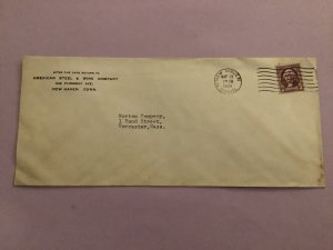 U.S. American Steel and Wire Company and New Haven Conn 1938 Stamp Cover R50862