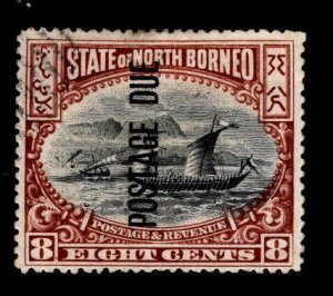 North Borneo Scott J16 used postage due stamp 2mm margin tear at top