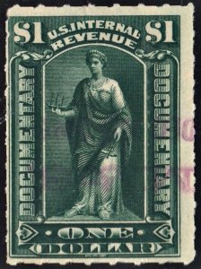R173 $1.00 Documentary Stamp (1898) Used