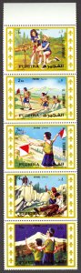 FUJEIRA 1971 GIRL SCOUT JAMBOREE Set As Strip Mi.707A-711A MNH