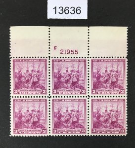 MOMEN: US STAMPS # 836 MINT OG NH PLATE BLOCK LOT #13636