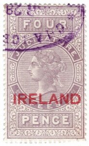 (I.B) QV Revenue : Judicature Ireland 4d (1880) scales watermark