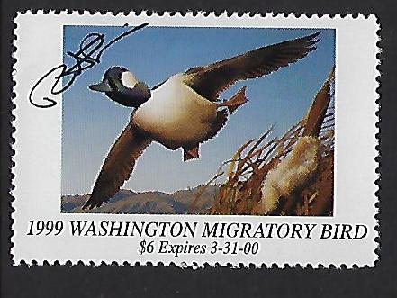 WA14 Catalog # Wa state duck Stamp Artist Signed Robert Steiner Goldeneye