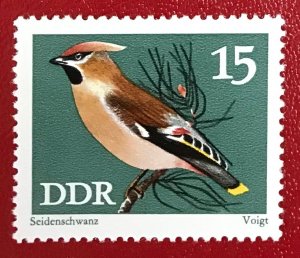 1973 DDR Sc 1455 MNH 15pf Waxwing bird CV$0.25 Lot 1453