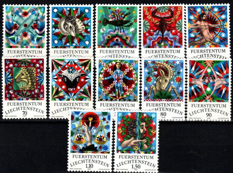 Liechtenstein #598-609 MNH CV $8.20 (X9424)