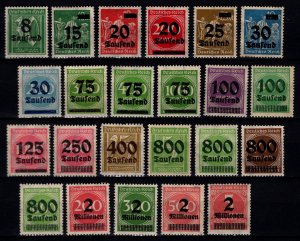 Germany 1923 Definitives Optd. with value in Tausend or Millionen [Unused]