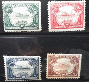 CENTRAL AMERICAN STEAMSHIP COMPANY STAMPS MINT